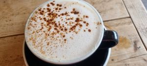 Chai latte at Throwback Coffee House in Wakefield