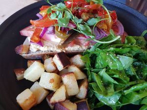 Hummus rainbow wrap at Throwback Coffee House in Wakefield