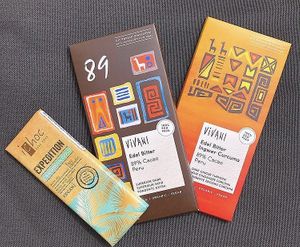 White vegan chocolate and dark chocolate  at Bio Domažlice in Domazlice