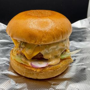 Burger  at VBQ Philly in Trenton