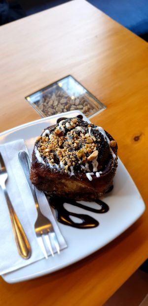 Cinnamon roll at Café Monteverde Coffee Shop in Monteverde