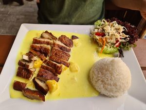 616 duck with orange sauce at Zlatý Drak in Plzen