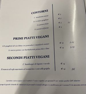 screenshot of menu with vegan options  at Ristorante Il Faro - Maybe closed in Arbatax