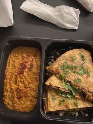 Beyond vegan quesadilla  at Beyond Vegan Eats in Los Angeles