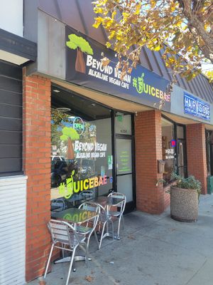 Outside at Beyond Vegan Eats in Los Angeles