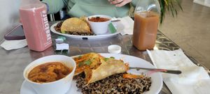 Delicious Jackfruit tacos and Quesadilla at Beyond Vegan Eats in Los Angeles