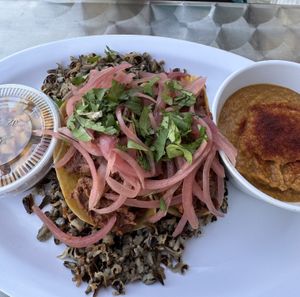 Jackfruit tacos  at Beyond Vegan Eats in Los Angeles