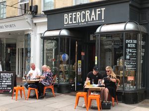 BeerCraft of Bath at Pulteney Bridge. Tables inside & out.  at BeerCraft of Bath in Bath