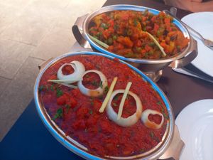 Mixed vegetables (Nr. 104) and Chana Masala (Nr. 106) at Buddha in Plzen