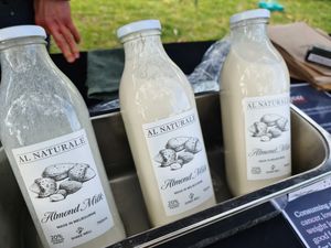 Market fresh almond milk, and tastings available at Al Naturale in Heidelberg