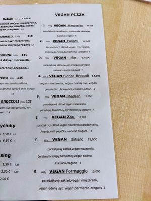 Menu #Veganuary at Pizzéria Pamp in Nizna