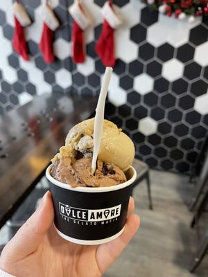 cookie dough and gianduia  at Dolce Amore in Vancouver