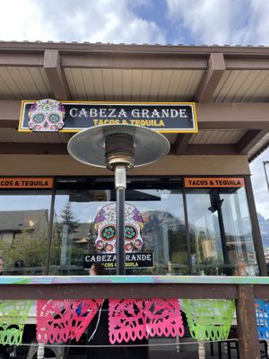 Patio seating  at Cabeza Grande in Canmore