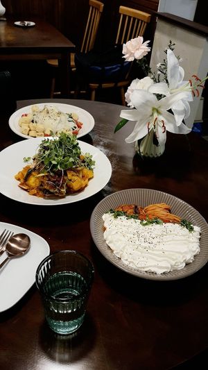 Two dishes plus salad at Liim - 림 in Incheon