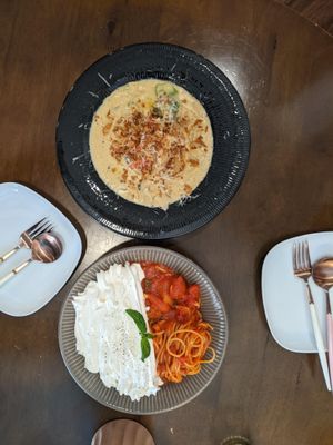 Spicy tomato and cream dish, cheesy dish.  at Liim - 림 in Incheon