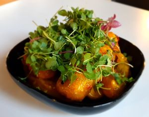 Chili eggplant and mushrooms. at Liim - 림 in Incheon