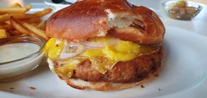 Vegan burger close up. at Liim - 림 in Incheon