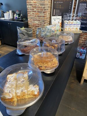 5 different vegan pastries  at IzyCoffee in Kortrijk