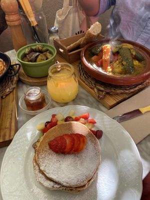 The orange juice is so good, we even added ginger!  at Billy Brunch & Garden in Barcelona