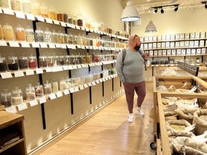 photo bomb by cute hubby   at Casa Ruiz Granel Selecto in Barcelona