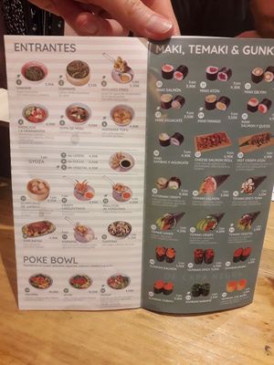 Menu at La Uramakeria in Barcelona