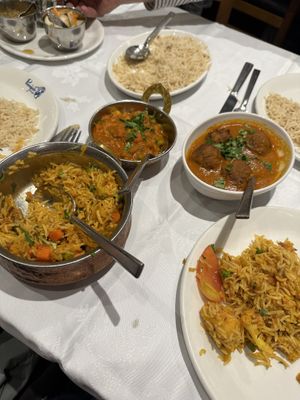 Biryani, rice and koftas  at Punjab in London