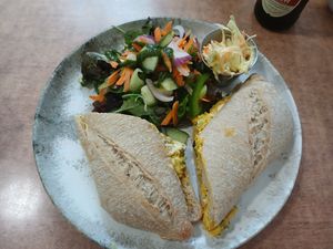 Coronation chickpea sandwich  at Helvellyn Country Kitchen in Penrith
