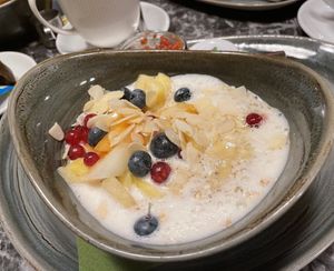 Fruity porridge.  at Cafe Colours in Innsbruck