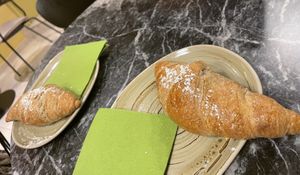 Jam filled freshly baked croissants, warm from the oven.   at Cafe Colours in Innsbruck