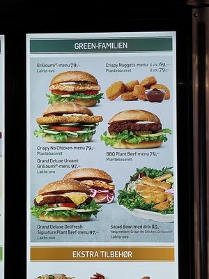 "green menu." Plantebaseret=vegan at MAX - Hovedbanegården in Copenhagen
