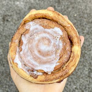 cinnamon roll   at Miga Vegana in Mexico City