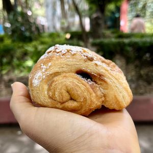 pain au chocolat  at Miga Vegana in Mexico City