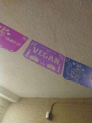 Decoración en época de día de muertos. at Miga Vegana in Mexico City