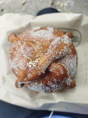 Pan de muerto at Miga Vegana in Mexico City