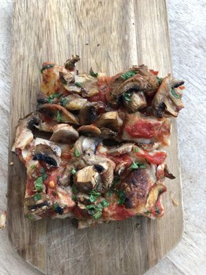 vegan mushroom pizza:) at Va Bene in Warsaw