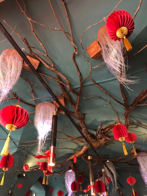 decorations on the ceiling  at Homy Fusion in Plzen