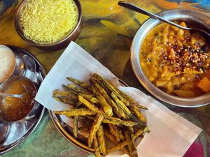 Colombo Kari and Okra Fries at Babul's in Barnard Castle