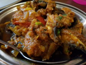 Mushroom bhaji at Babul's in Barnard Castle