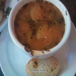 zucchini roasted tomato soup at Native Foods in Culver City