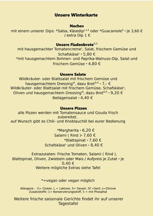 Seasonal menu  at Zakk in Dusseldorf