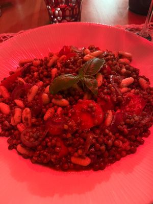 Gnocchi with lentils   at Osteria Gatto D'Oro in Toscolano Maderno