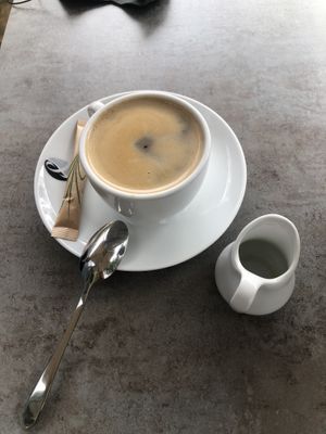 normal coffee w oat milk  at Café Florina in Hirschthal