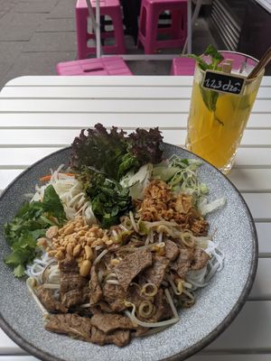 Bun Bo Chay and Yellow Bird at Lam Vegan in Hamburg
