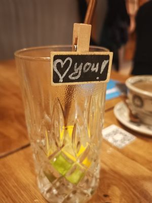 Honeydew cocktail finished! It is so yummy at Lam Vegan in Hamburg