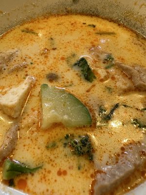 They kindly accepted an extra wish and put soya in the delicious coconut soup!   at Lam Vegan in Hamburg