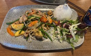 Grilled jackfruit with sesame sauce  at Lam Vegan in Hamburg