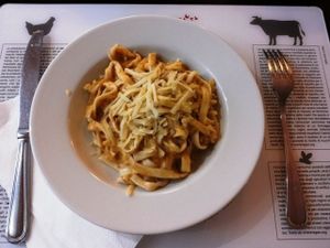 Vegan tagliatelle at Dolce Vegan in Florence