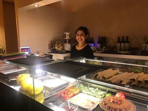 La proprietaria  at Dolce Vegan in Florence