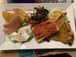 Amazing antipasti at Dolce Vegan in Florence