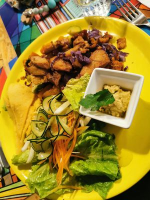 Protein combo dish at Dolce Vegan in Florence